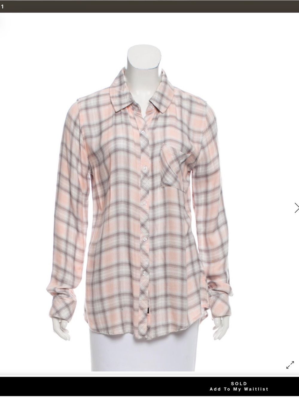 Rails Pink and White Plaid Button-Down Shirt